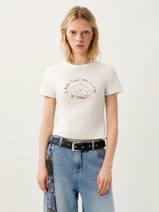 Cotton Graphic Print Skinny-Fit T-Shirt