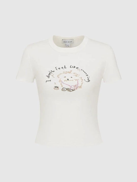 Cotton Graphic Print Skinny-Fit T-Shirt