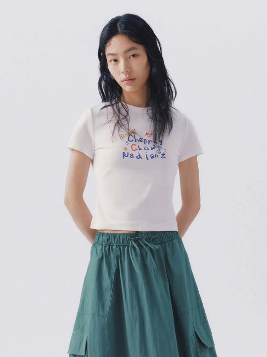 Cotton Graphic Print Stretch T-Shirt