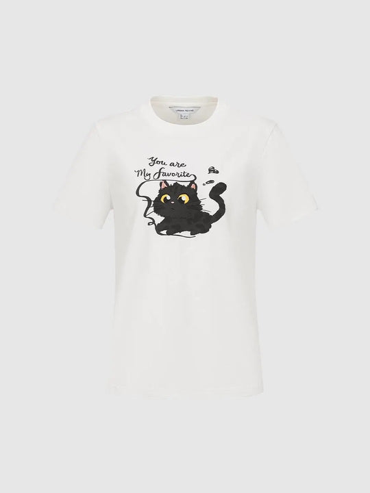 Cotton Cat Graphic Print T-Shirt