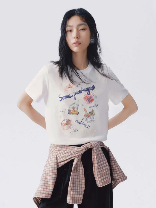 Cotton Graphic Print Crew Neck T-Shirt