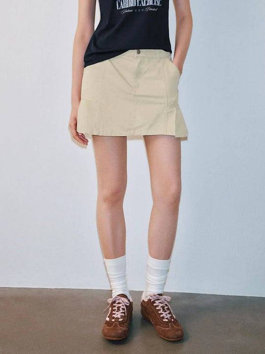 Pleated Detail A-Line Mini Skirts