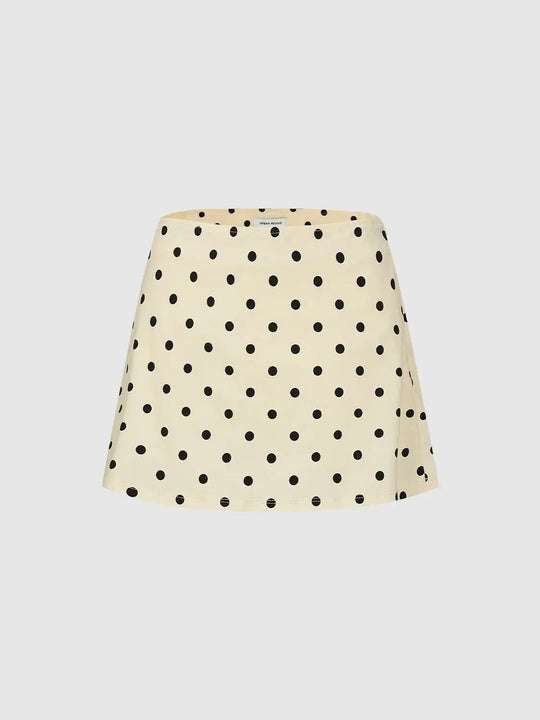 Polka Dot Straight Mini Skirts For Everyday Casual Wear