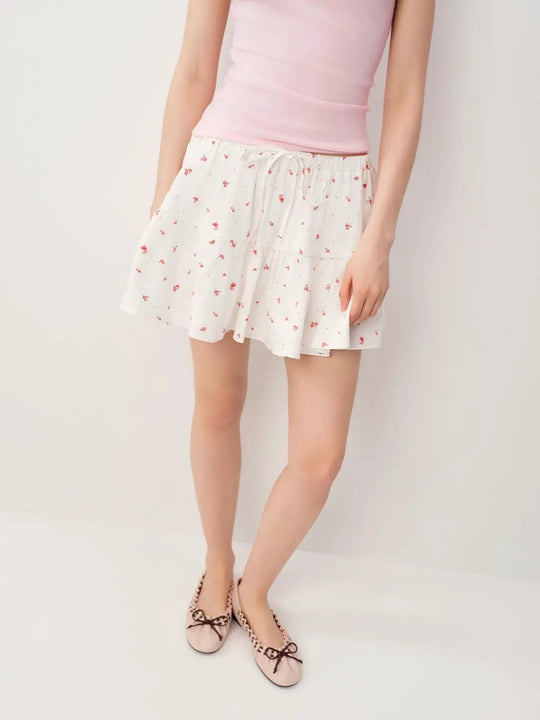 100% Cotton A-Line Lined With Medium Stretch Fabric Skirt