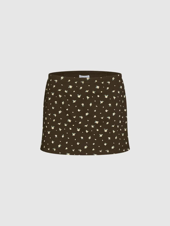 Cotton Floral Print A-Line Mini Skirts