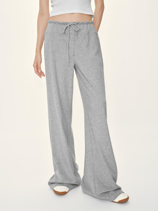Pull On Drawstring Flare Leg Pants