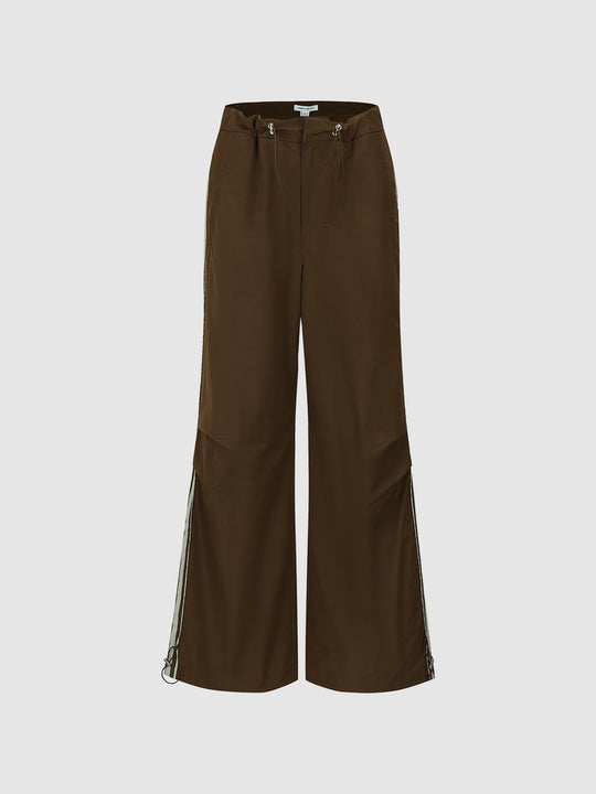 Drawstring Wide Leg Cargo Pants