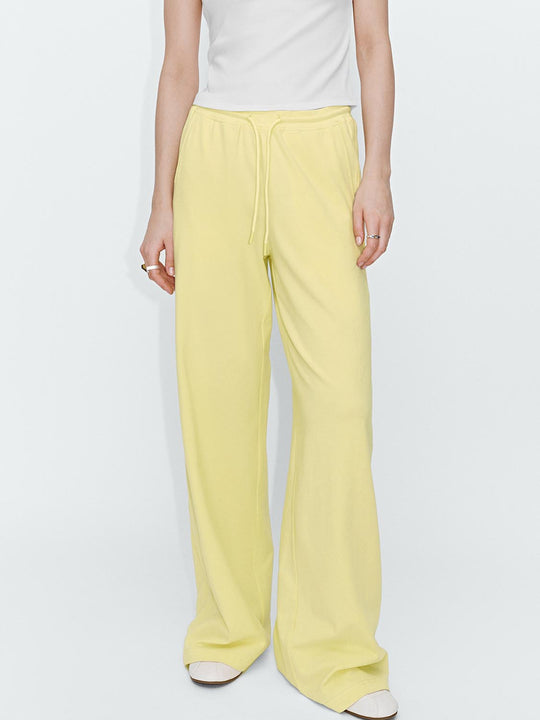 Drawstring Pull On Straight Leg Pants