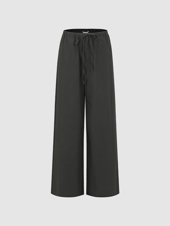 Drawstring Pull On Wide Leg Pants