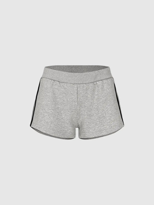 Medium Stretch Elastic Rib Waistband Shorts