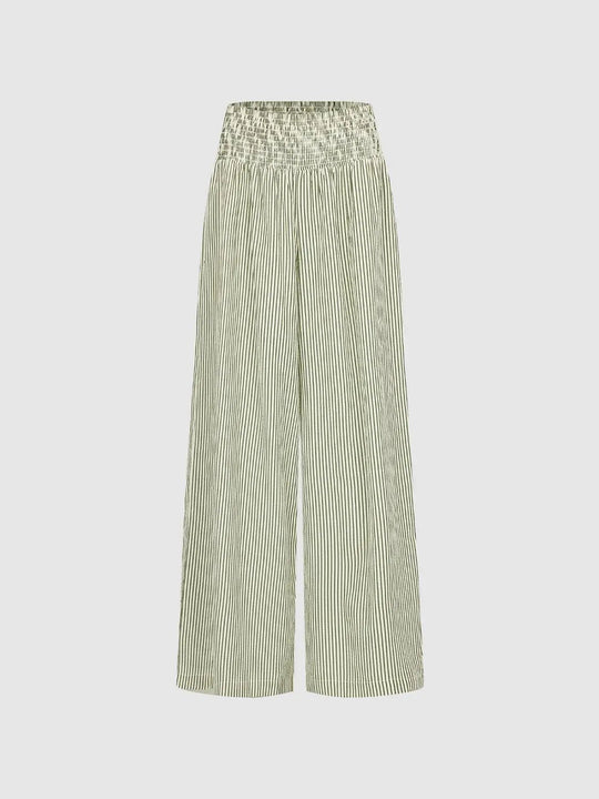 Striped Wide Leg Pull On Pants