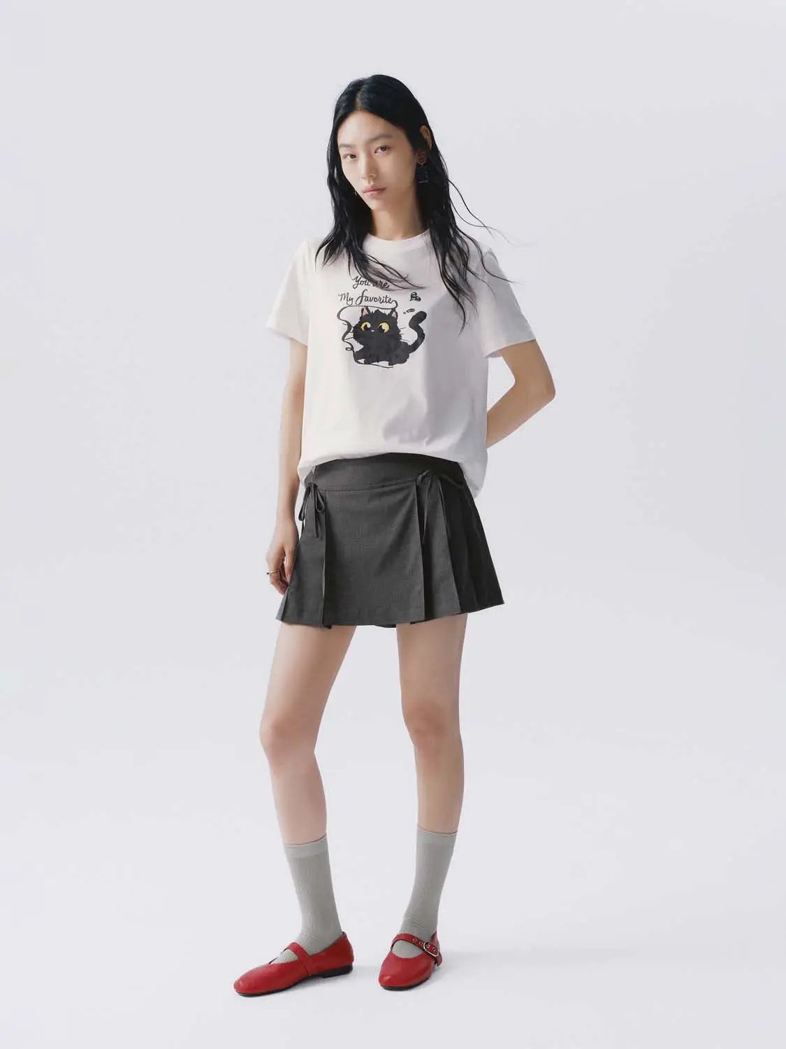 Stretch Skort dark gray, Urban Revivo Fashion, women's casual bottom