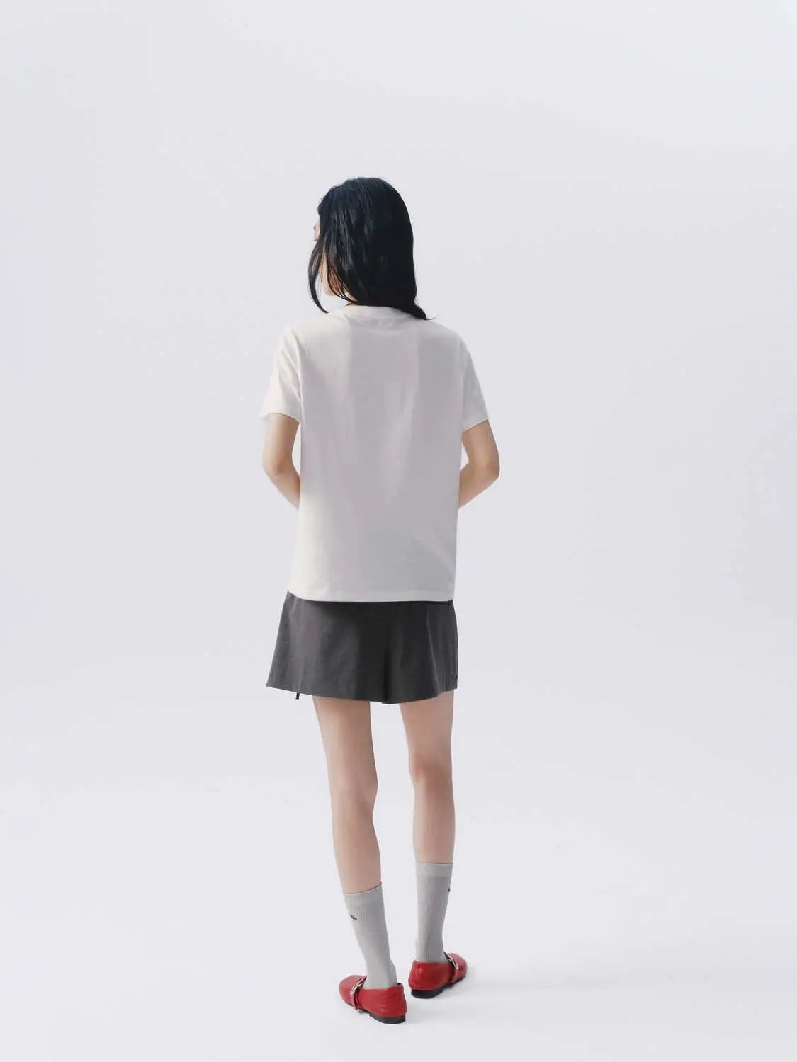 Stretch Skort by Urban Revivo in charcoal gray stretch fabric.