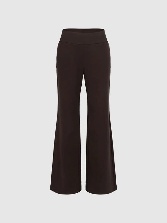 Flare Wide-leg High-waisted Cotton Pants