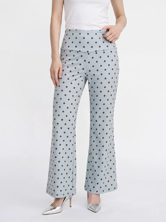 Polka Dot High-waisted Wide-leg Flare Pants