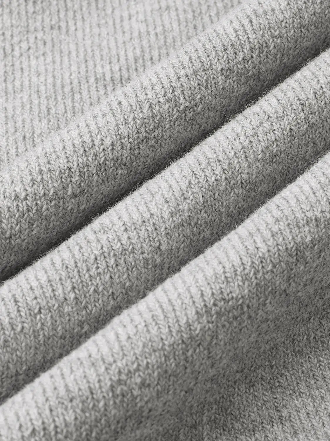 Barrel-leg pants fabric texture in gray heather knit