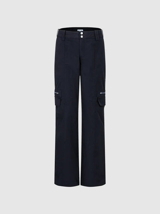 Wide-Leg Cargo with Utility Pockets Pants