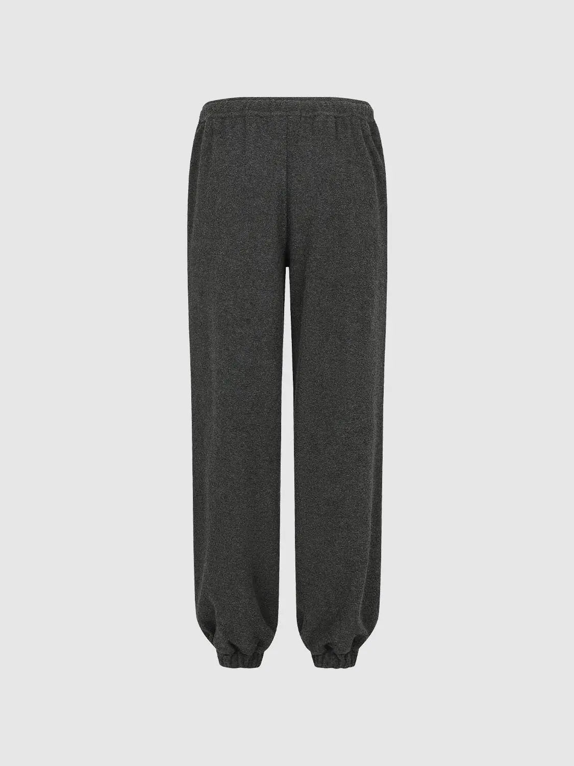 Jogger pants by Urban Revivo Fashion in charcoal gray knit with elastic waistband and cuffs