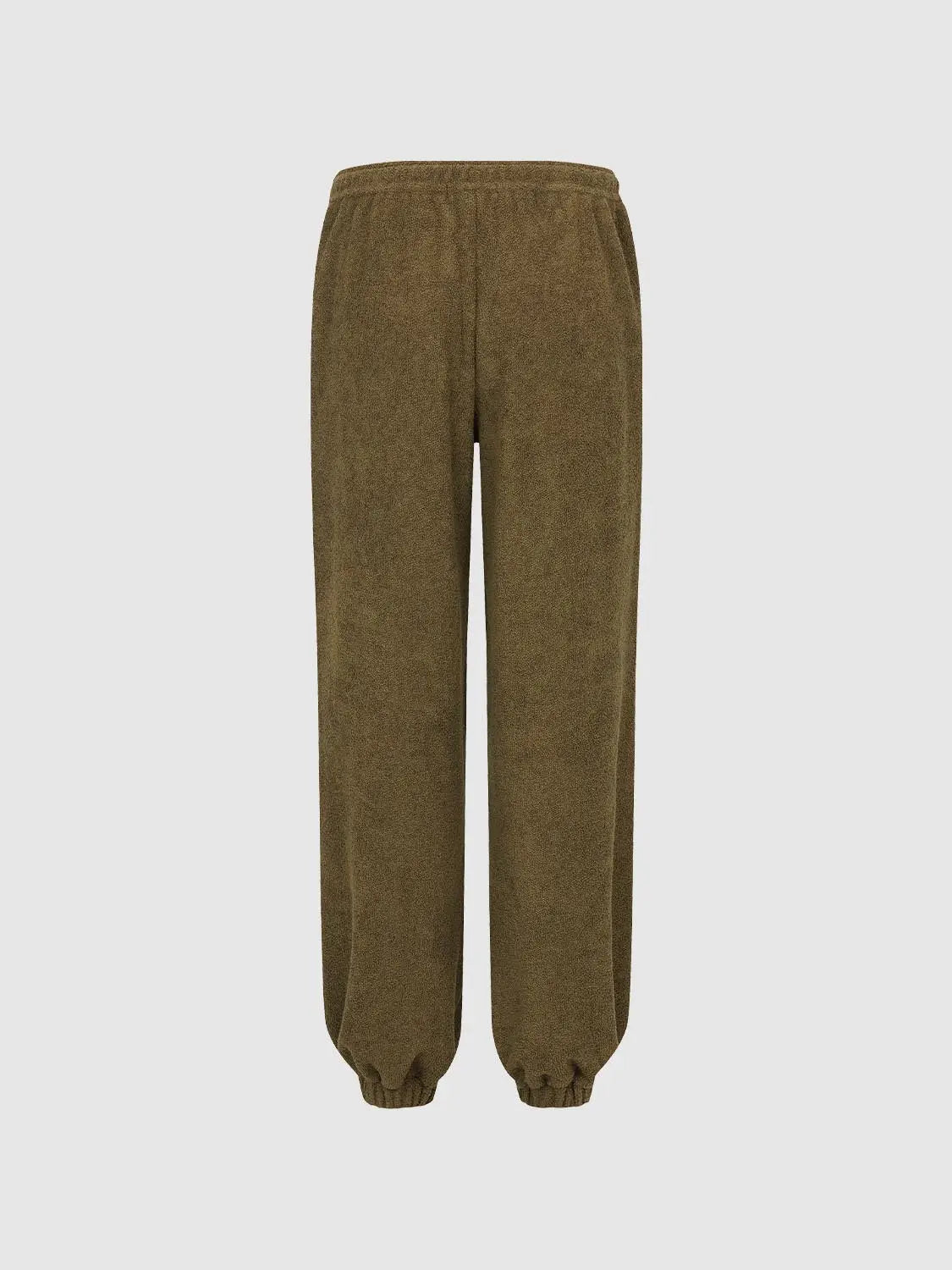 Jogger pants in olive-brown with elastic waistband and cuffs