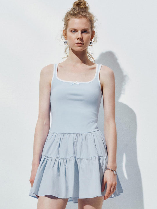 Robes sans manches à volants et coupe trapèze