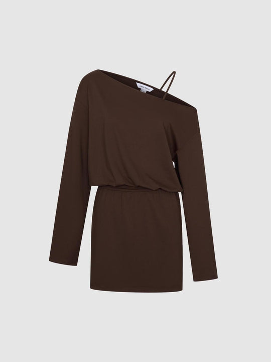 Vestidos de patinadora de un solo hombro