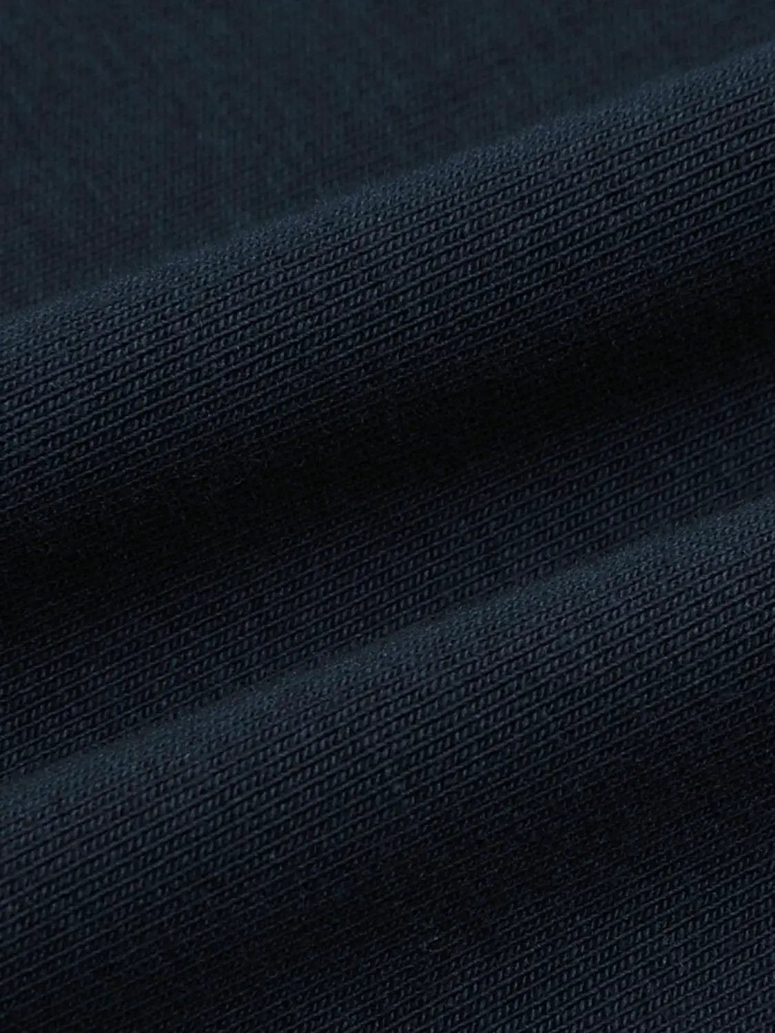 H-line With White Side Stripes Cotton Dress, navy cotton fabric