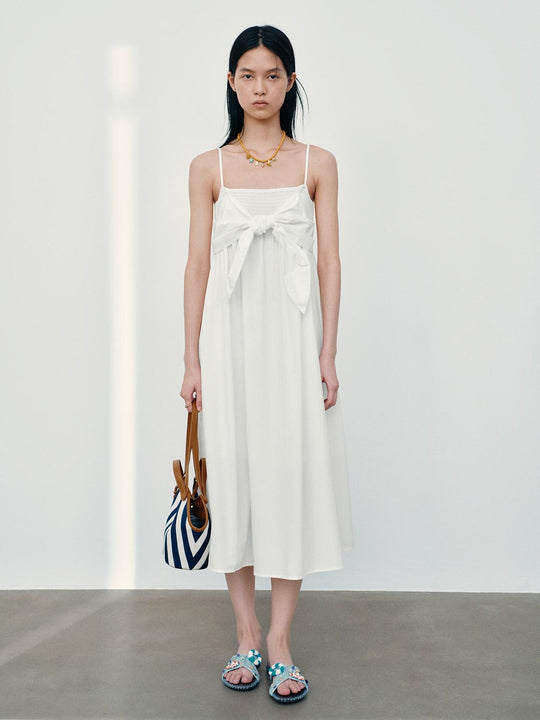 Strappy Front-Tie A-Line Midi Dresses