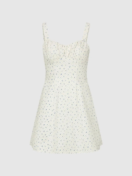 Floral Printed Strappy A-Line Mini Dresses