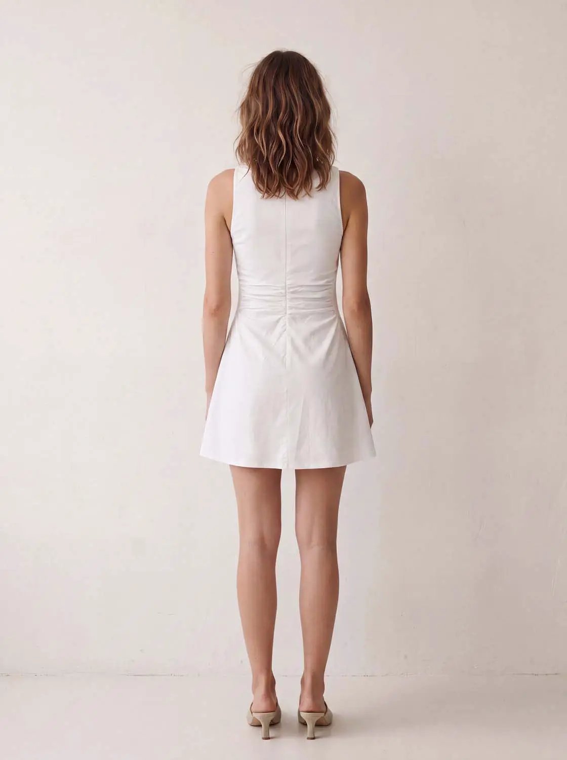 A-line dress, white sleeveless, Urban Revivo Fashion