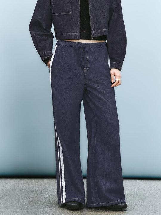 Jean taille haute en denim