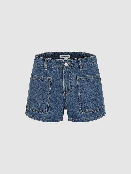 Patch Pocket Denim Shorts