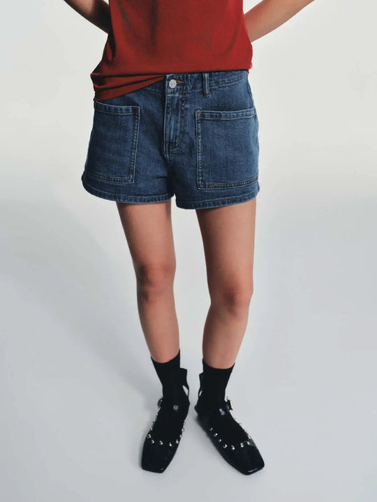Shorts di jeans con tasca applicata