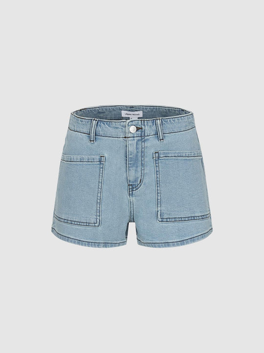 Patch Pocket Denim Shorts