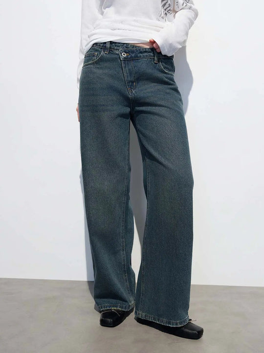 Jeans de pierna ancha lavados