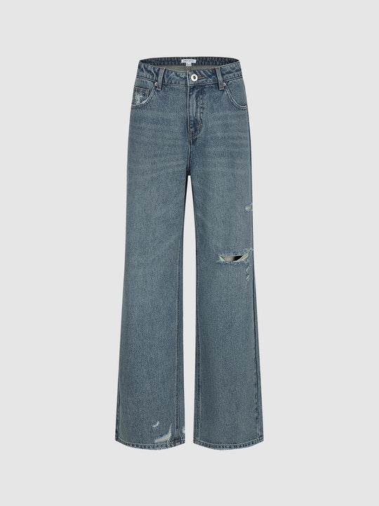 Raw Detail Flare Leg Jeans