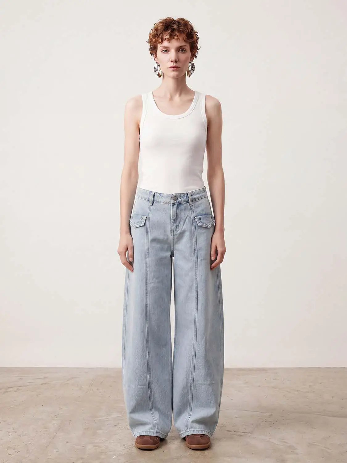 【Presale】Wide Leg Jeans with Pocket Design by Urban Revivo Fashion