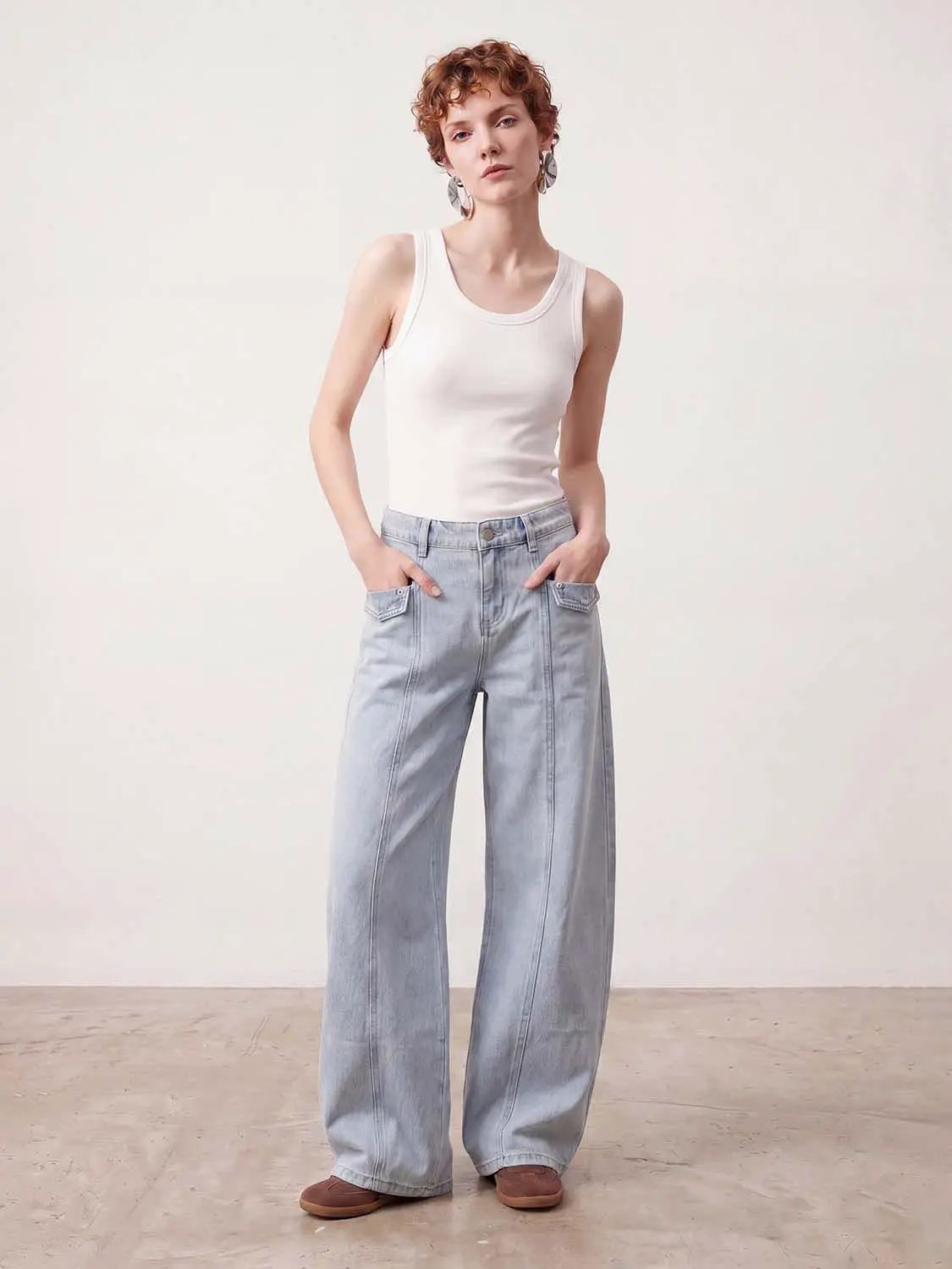 【Presale】Wide Leg Jeans with Pocket Design by Urban Revivo Fashion