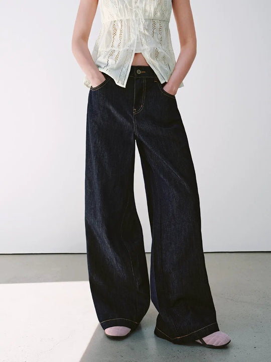 Ultra Wide-leg Denim With High Rise Jeans