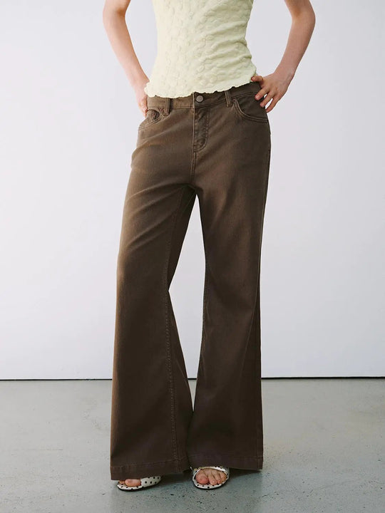 Casual Wide-leg Cotton Lyocell Blend Pants