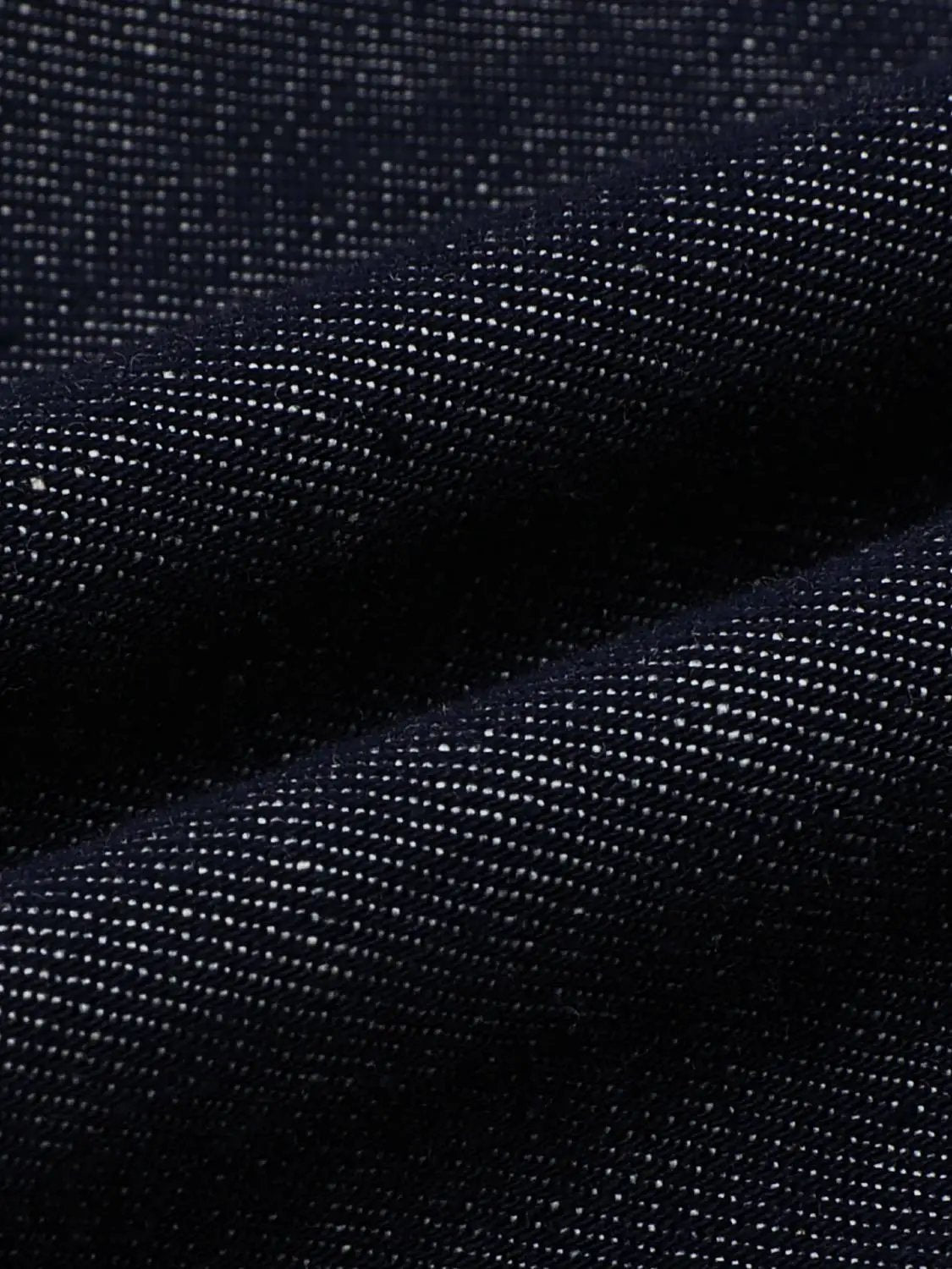 High Waisted Wide-leg Washed Cotton Jeans fabric close-up in dark indigo.