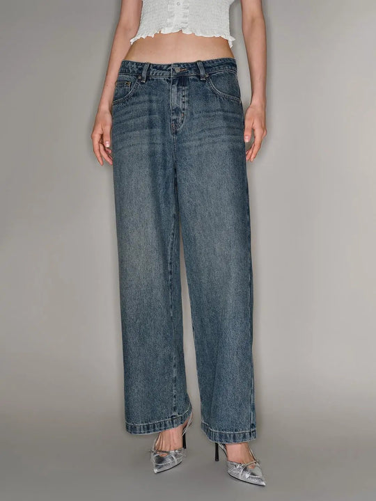 Wide-leg Medium Stretch Lyocell Cotton Blend Jeans