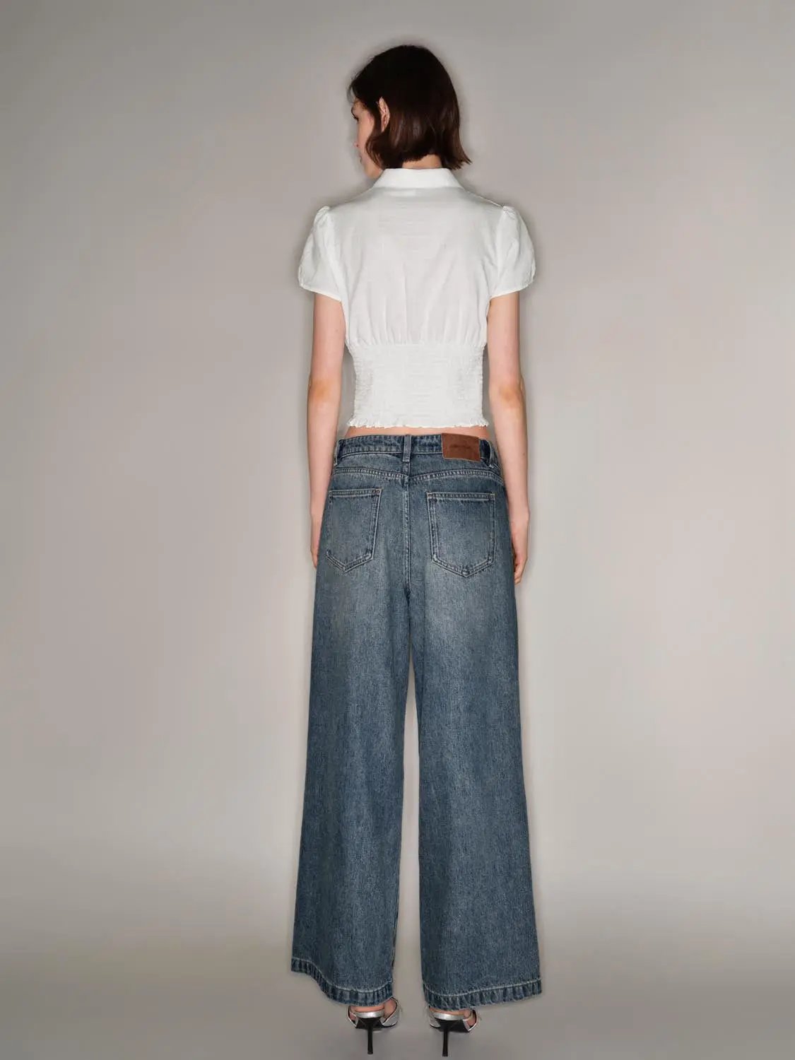 Jeans by Urban Revivo Fashion, high-waisted blue denim with wide-leg fit and back pockets