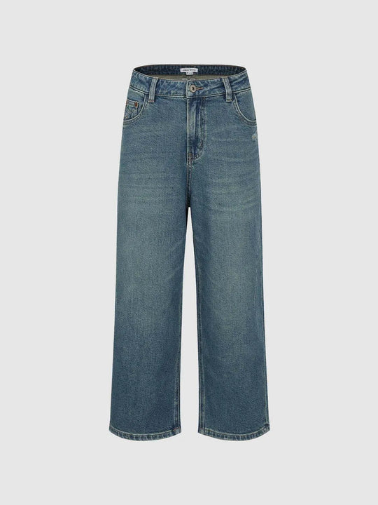 Cotton Denim Slight-Stretch Medium-Thickness With Subtle Texture And Classic Silhouette Jeans
