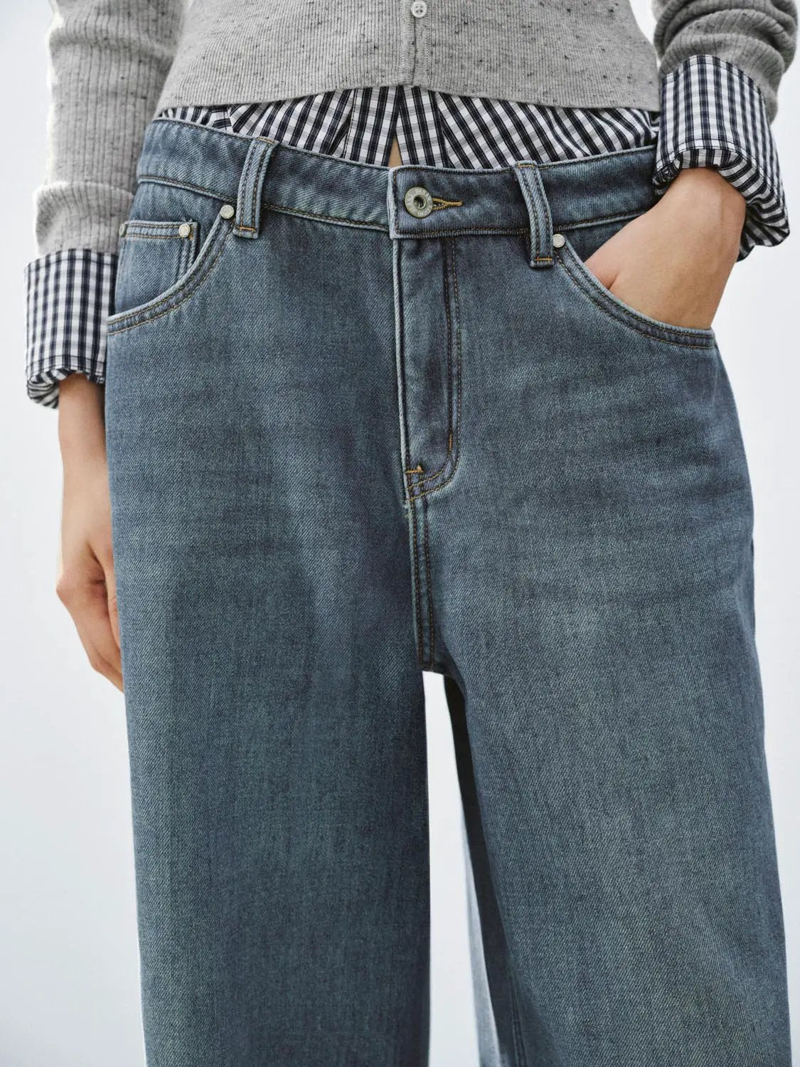 Jeans by Urban Revivo Fashion, blue denim with classic five-pocket design
