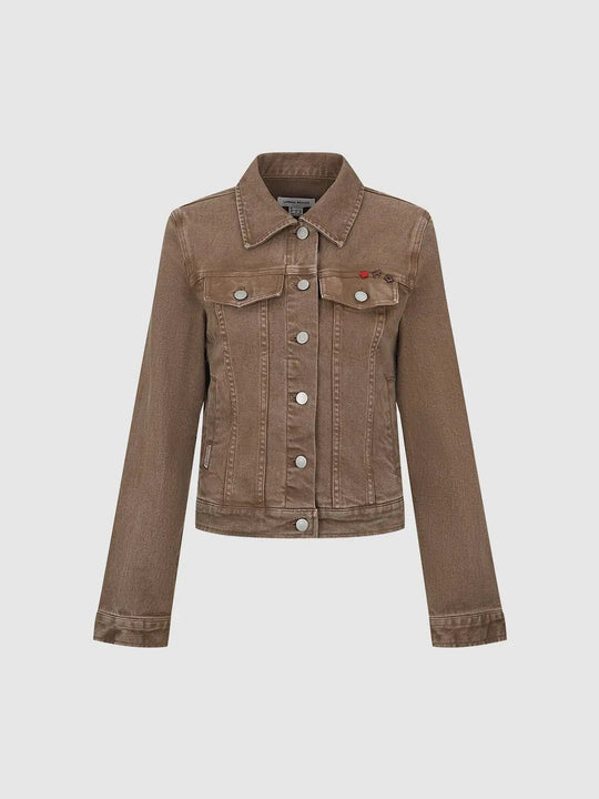 Long Sleeve Cotton Button Trucker Jacket
