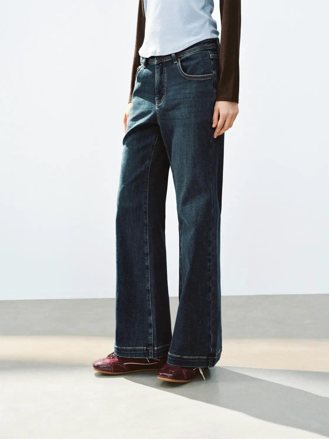 Jeans, dark blue denim, wide-leg fit, Urban Revivo Fashion