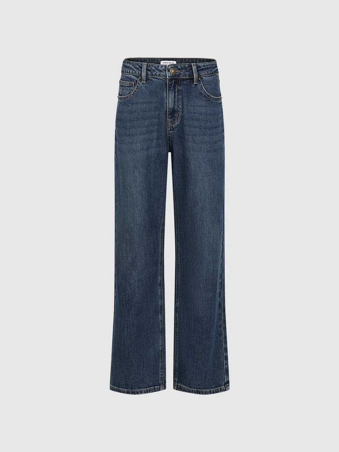 Jeans in blue denim with classic five-pocket styling, Urban Revivo Fashion