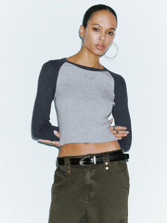 T-shirts en tricot skinny Raglan