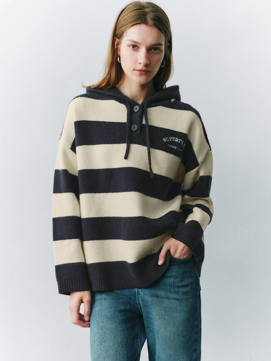 Sweat à capuche en tricot ample