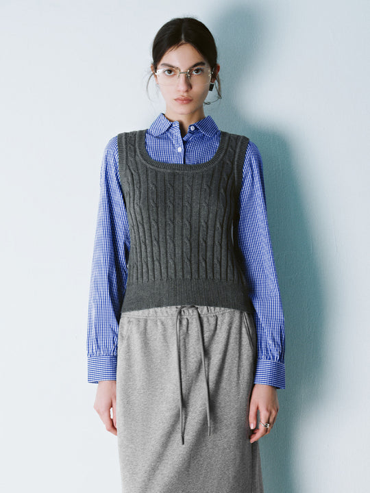 Gilets tricotés en torsade